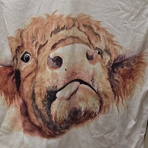 Women's Short Sleeve Tee with Highland Cow Print